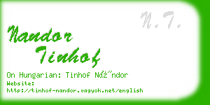 nandor tinhof business card